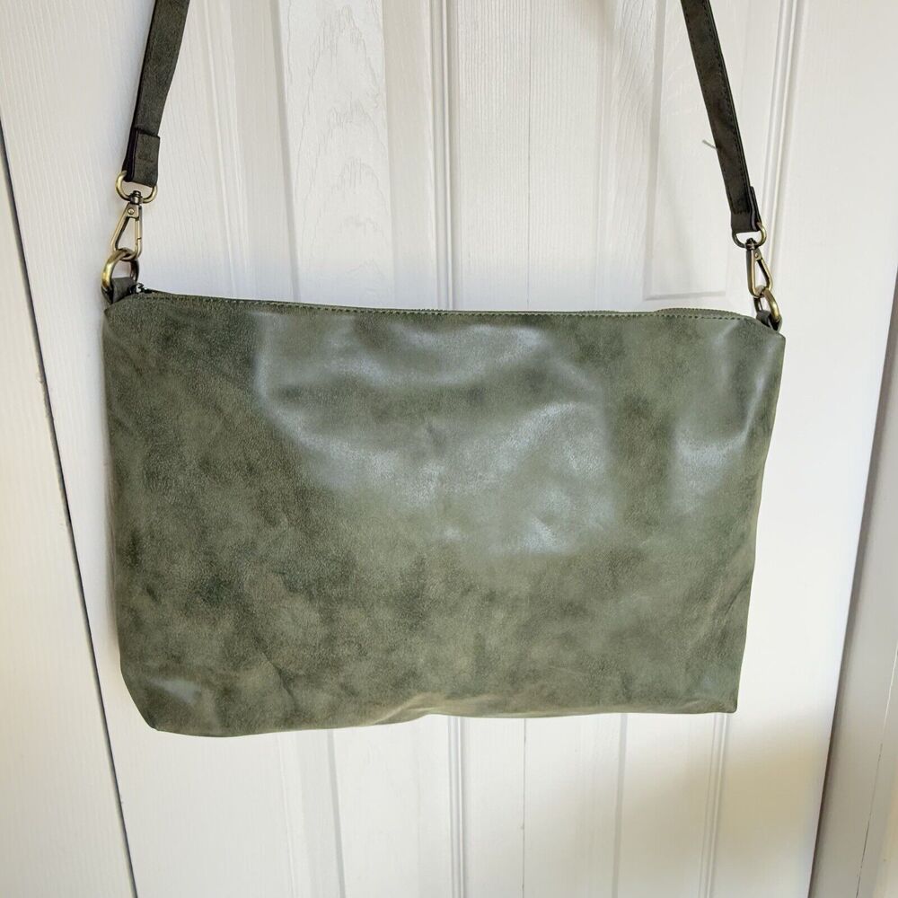Joy Susan Synthetic Leather Green Shoulder Bag - Picture 3 of 16